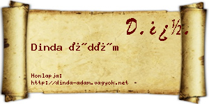 Dinda Ádám névjegykártya